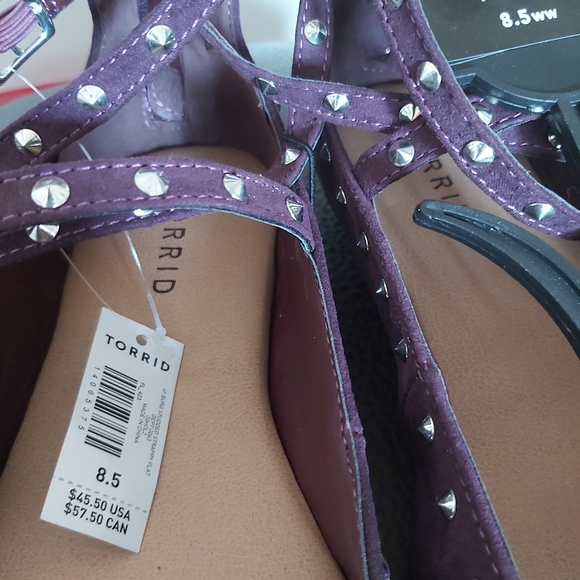 Torrid Purple Burgundy Studded Flats, 8.5WW - Picture 5 of 5